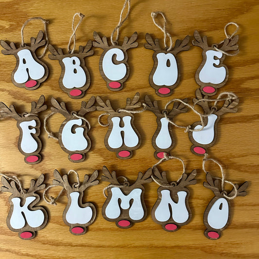 Reindeer Alphabet Ornament