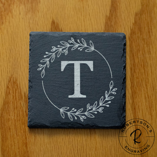 Monogrammed Family Initial Slate Coaster