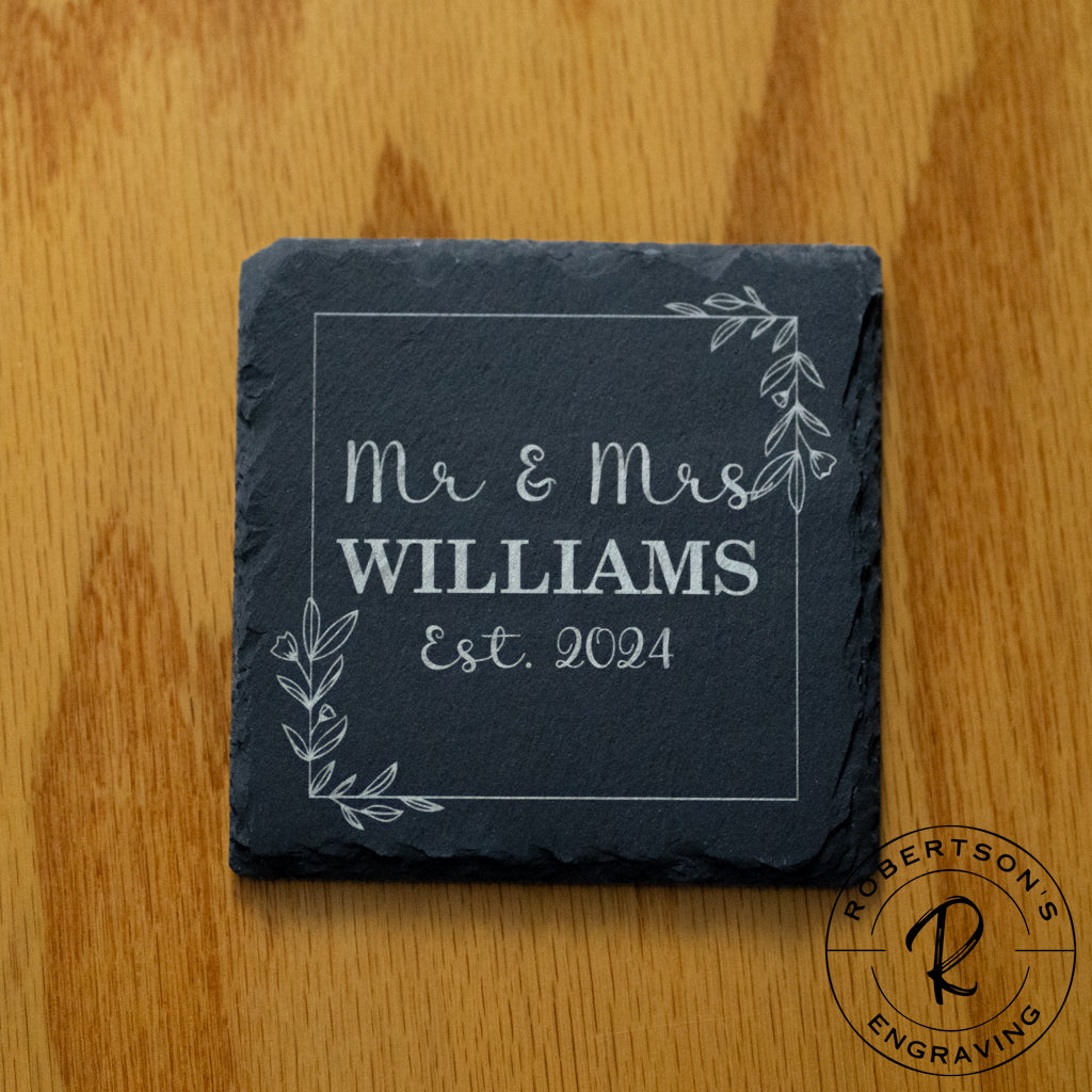 Mr & Mrs Slate Coaster - Personalized