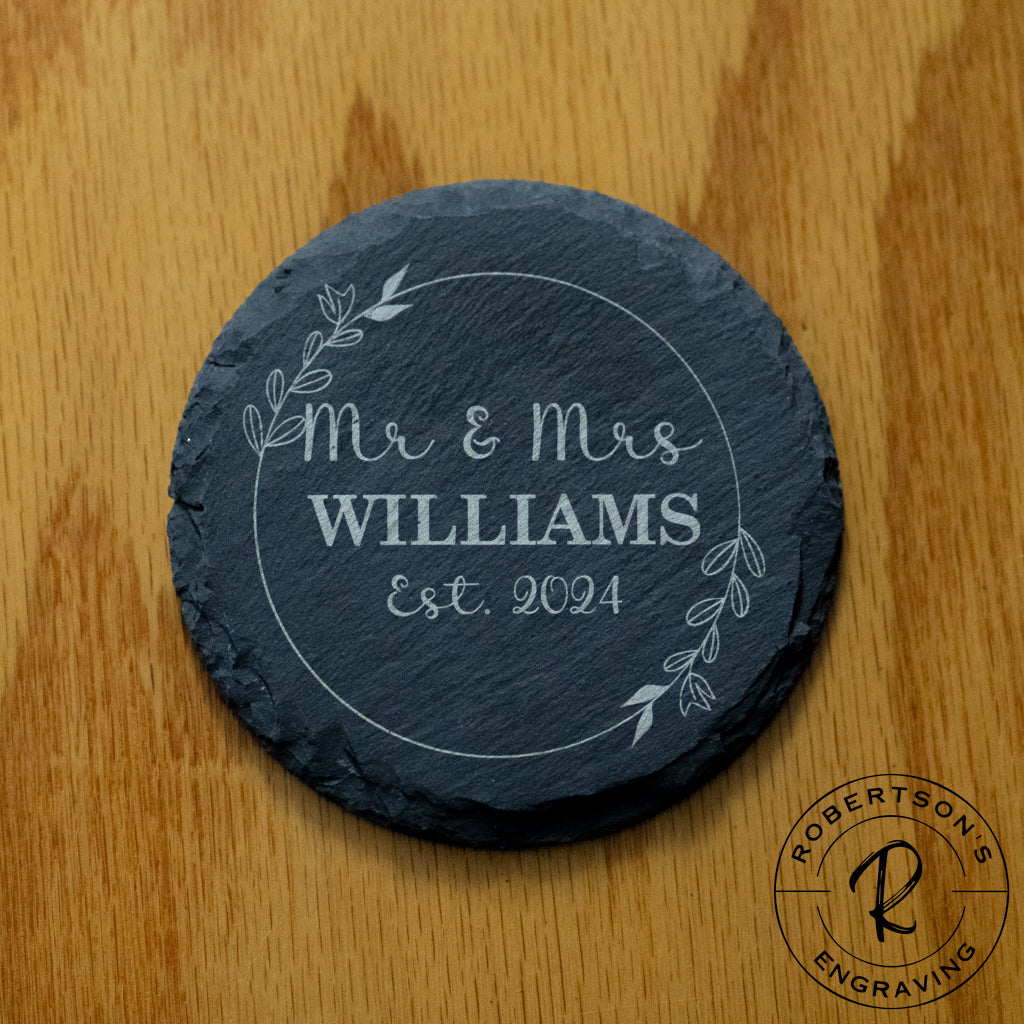 Mr & Mrs Slate Coaster - Personalized