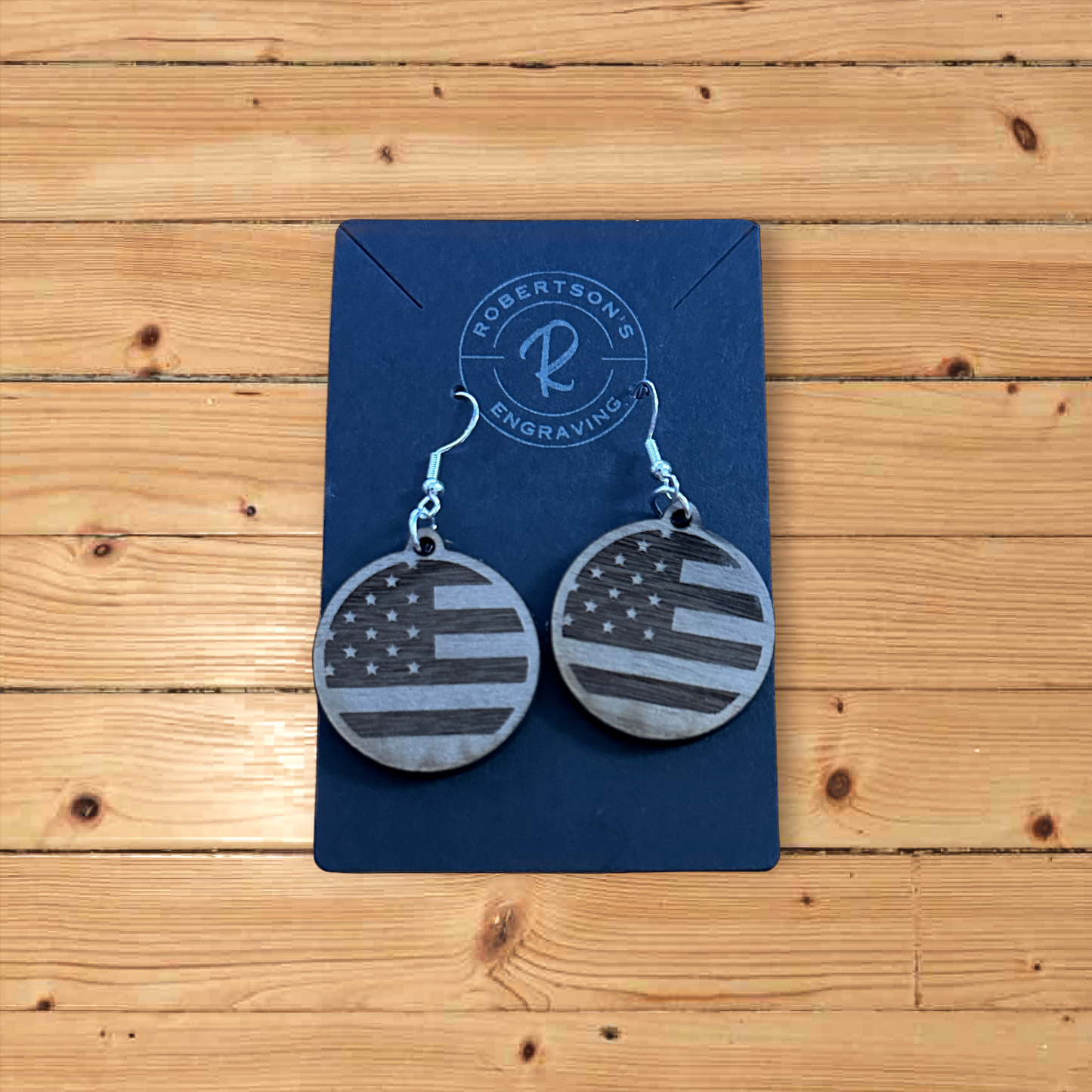 Round American Flag Earrings