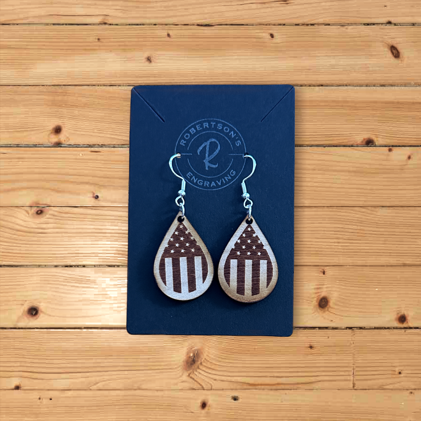 American Flag Droplet Earrings